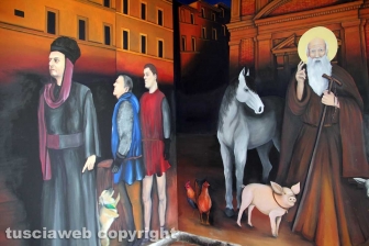 L'inaugurazione del murales nel sottopassaggio di Bagnaia