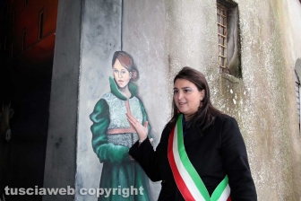L'inaugurazione del murales nel sottopassaggio di Bagnaia