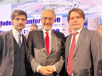 Capogruppo di Fratelli d'Italia alla Viterbo - Inaugurazione ospedale Santa Rosa - Da sinistra Daniele Sabatini, Francesco Rocca, Egisto Bianconi
