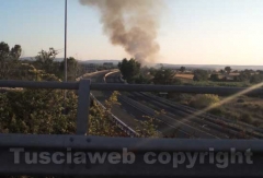 L\'incendio sulla superstrada
