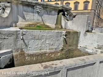 Viterbo - Lo stato vergognoso in cui è ridotta la fontana di piazza della Rocca