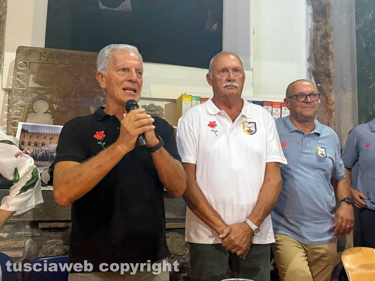 Santa Rosa - Viterbo - La prova generale dei facchini alla ex chiesa della Pace - La consegna dei ciuffi e spallette - Massimo Mecarini, Lorenzo Celestini e Luigi Aspromonte