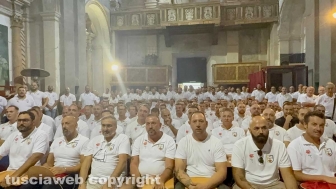 Santa Rosa - Viterbo - La prova generale dei facchini alla ex chiesa della Pace