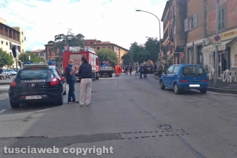 Viterbo - Incendio in via Chiodaroli