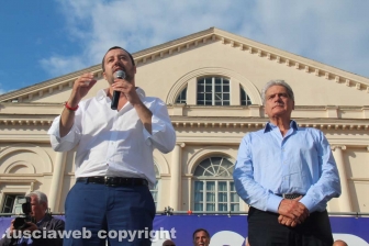 Matteo Salvini a piazza del Teatro