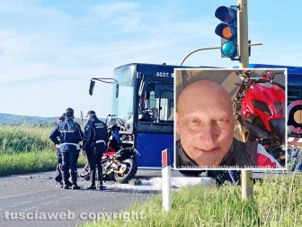 Viterbo - Mortale sulla Cassia nord - Nel riquadro Luca Misantoni