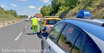 Viterbo - Riccardo Delle Monache morto sulla superstrada - Il sopralluogo