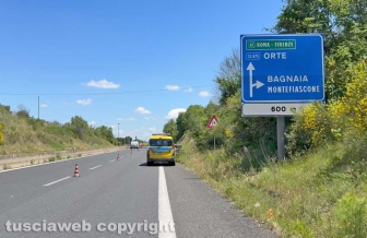 Viterbo - Riccardo Delle Monache morto sulla superstrada - Il sopralluogo