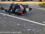 Moto contro furgone sulla Cimina, due feriti