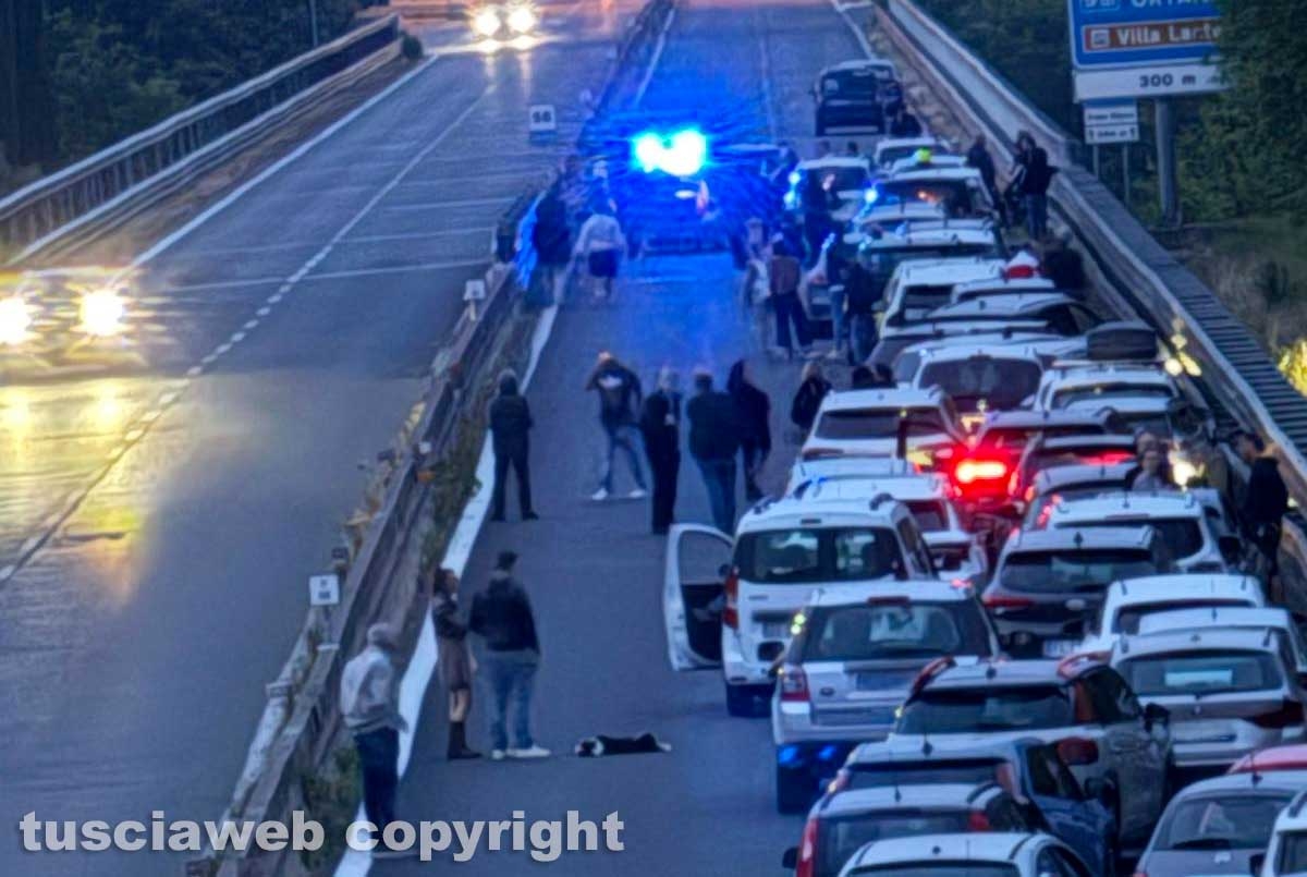 Motociclista muore in superstrada, traffico bloccato in direzione Orte
