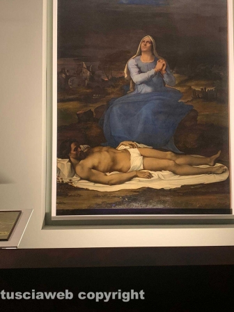 Viterbo - La mostra "Michelngelo e la cappella Sistina. I disegni di casa Buonarroti in dialogo con Sebastiano del Piombo" co particolare della tela La Pietà di Sebastiano del Piombo