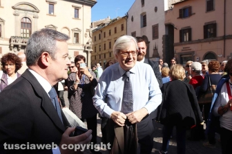Viterbo - L'assessore alla Bellezza Vittorio Sgarbi alla presentazione della mostra "Michelngelo e la cappella Sistina. I disegni di casa Buonarroti in dialogo con Sebastiano del Piombo"
