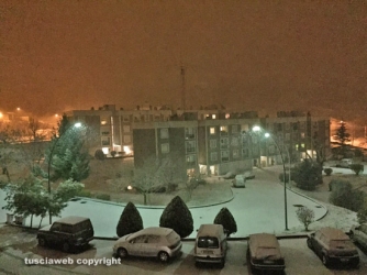 Bagnaia coperta di neve alle 22,20