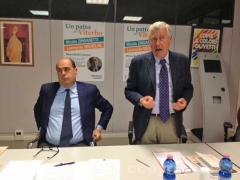 Leonardo Michelini e Nicola Zingaretti all\'incontro con gli imprenditori
