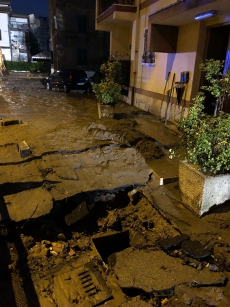 I primi danni del nubifragio su Orte