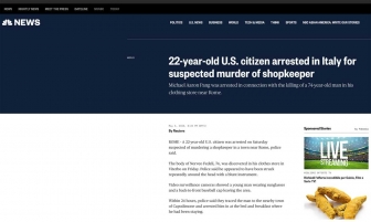 Viterbo - L'omicidio di Norveo Fedeli sui media statunitensi