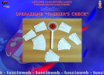 Viterbo - Operazione Cashier's check