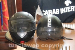 I caschi integrali usati dai rapinatori