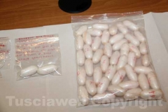 Gli ovuli cocaina sequestrati