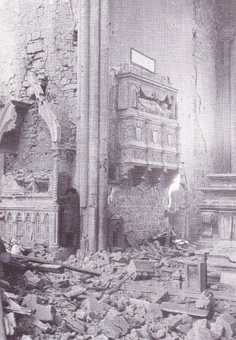 Tomba di papa Clemente IV bombardata