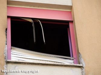 Palazzina in fiamme a Orte