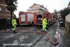 Palazzo in fiamme a Capranica