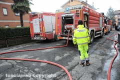 Palazzo in fiamme a Capranica