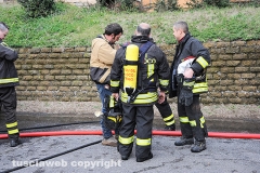 Palazzo in fiamme a Capranica