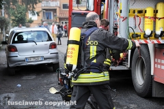 Palazzo in fiamme a Capranica