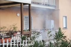 Palazzo in fiamme a Capranica