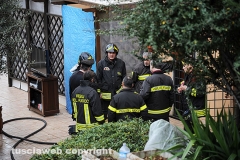 Palazzo in fiamme a Capranica