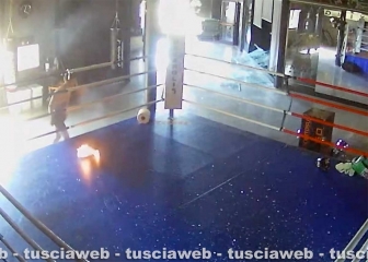 Palestra Next distrutta a Monterosi - Il giovane in azione