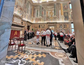 Papa Francesco incontra i facchini di Santa Rosa