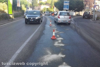 Perdita d’olio tra via Genova e viale Capocci
