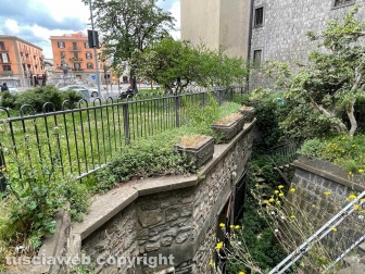 Piazza della Rocca - I bagni chiusi e pieni di erbacce