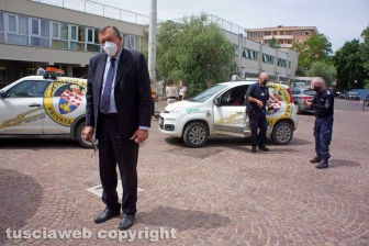 Viterbo - Unitus - Il responsabile della sicurezza Augusto Sassara assieme alla vigilanza