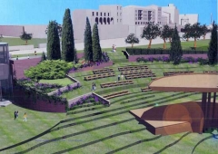 La cavea a Valle Faul col palco del Papa