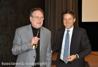 Roma - Prima del film "Ci alzeremo all'alba" - Il regista Jean Marie Benjamin con il presidente del consiglio Giuseppe Conte