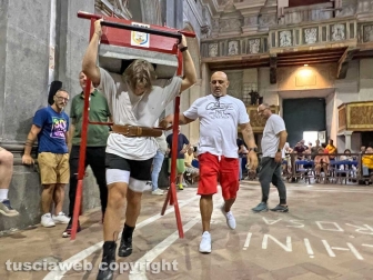 Viterbo - Prove di recupero di portata dei Facchini di Santa Rosa