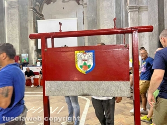 Viterbo - Prove di recupero di portata dei Facchini di Santa Rosa - Prove di recupero di portata della macchina di Santa Rosa