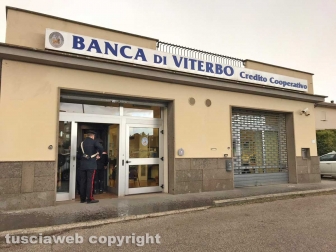 Viterbo - Rapina in banca a Villanova - L'intervento dei carabinieri