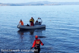 Lago di Bolsena - Le ricerche del disperso - I vigili del fuoco