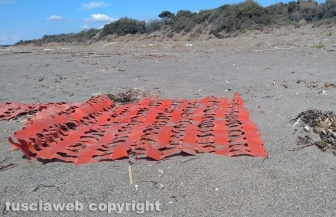 Rifiuti sulla spiaggia di Pescia Romana