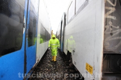 Rimosso il treno deragliato