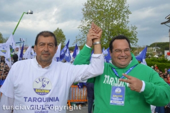 Il ministro Matteo Salvini a Tarquinia lido - Alessandro Giulivi con Claudio Durigon