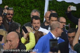 Il ministro Matteo Salvini a Tarquinia lido