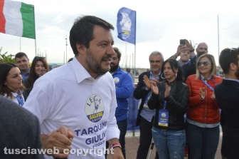 Il ministro Matteo Salvini a Tarquinia lido