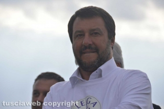 Il ministro Matteo Salvini a Tarquinia lido