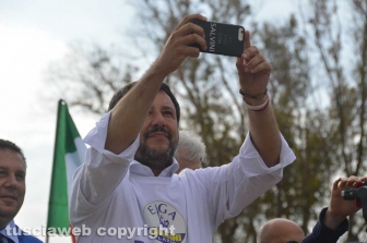Il ministro Matteo Salvini a Tarquinia lido