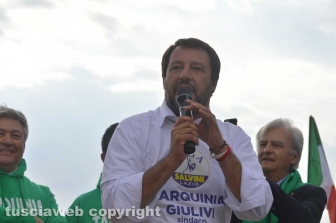 Il ministro Matteo Salvini a Tarquinia lido